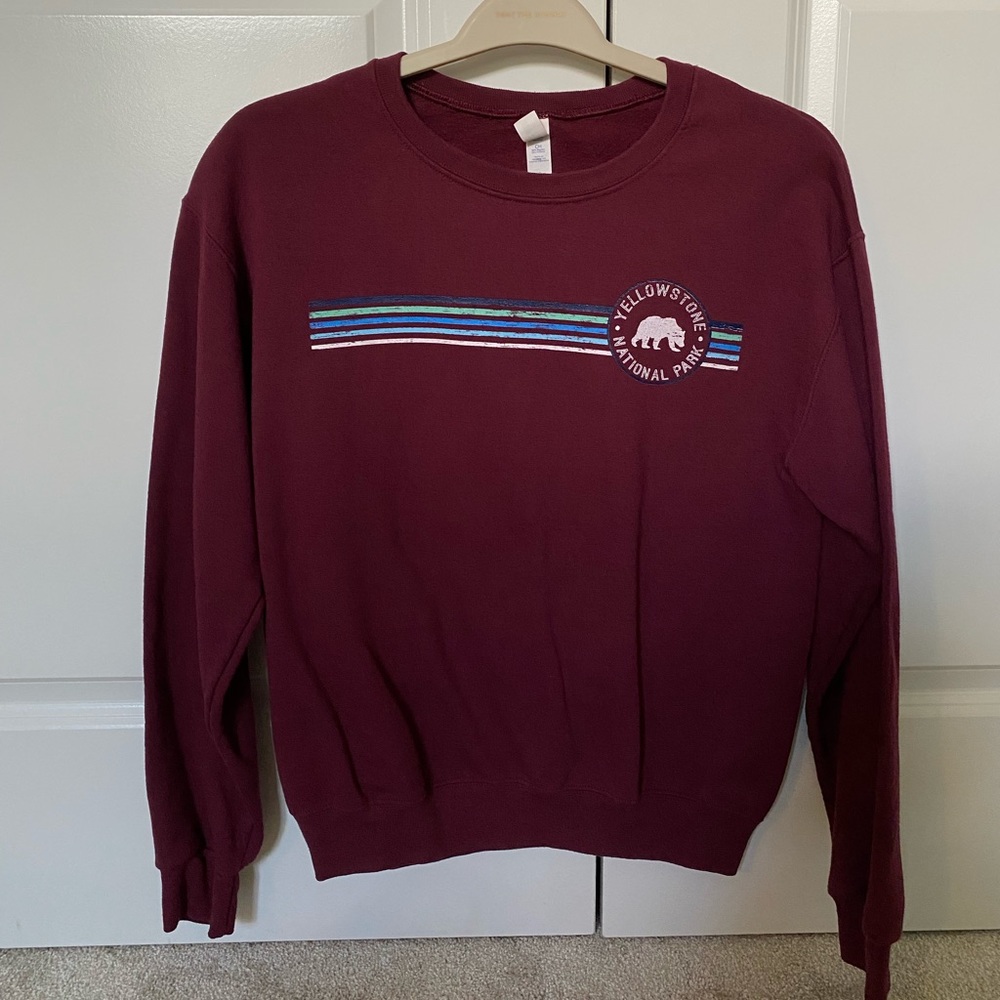 Yellowstone National Park Maroon Sweatshirt